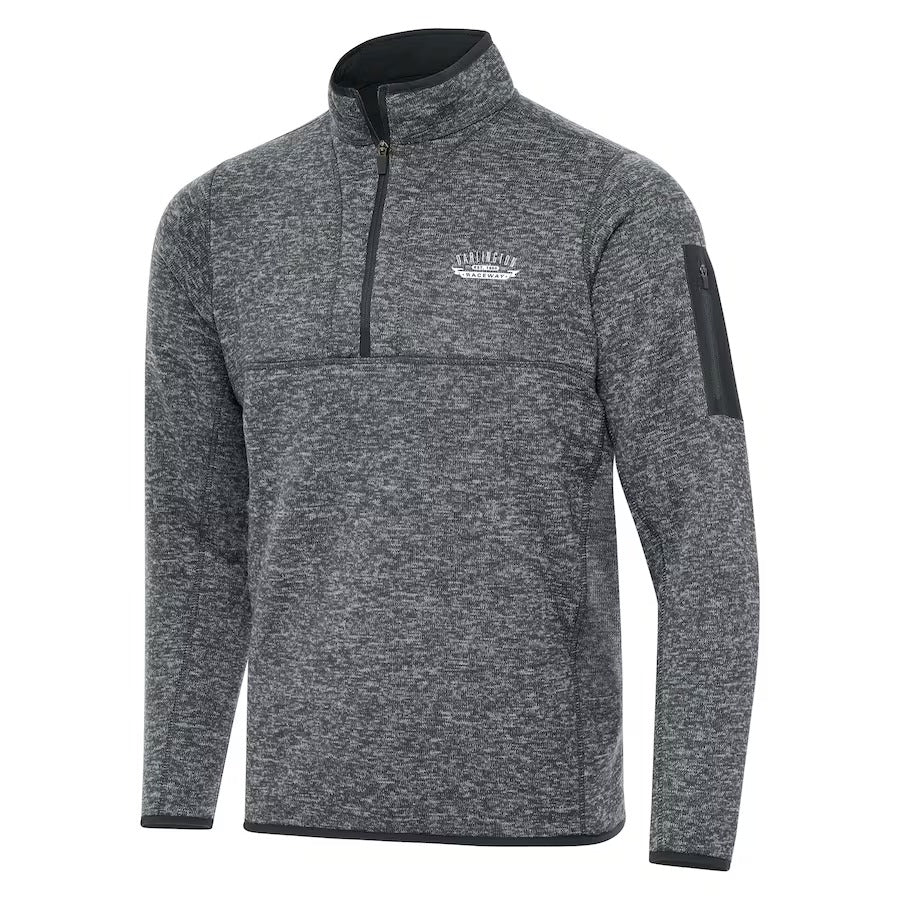Men's Darlington Raceway Antigua Heather Gray Fortune 1/2-Zip Pullover Jacket