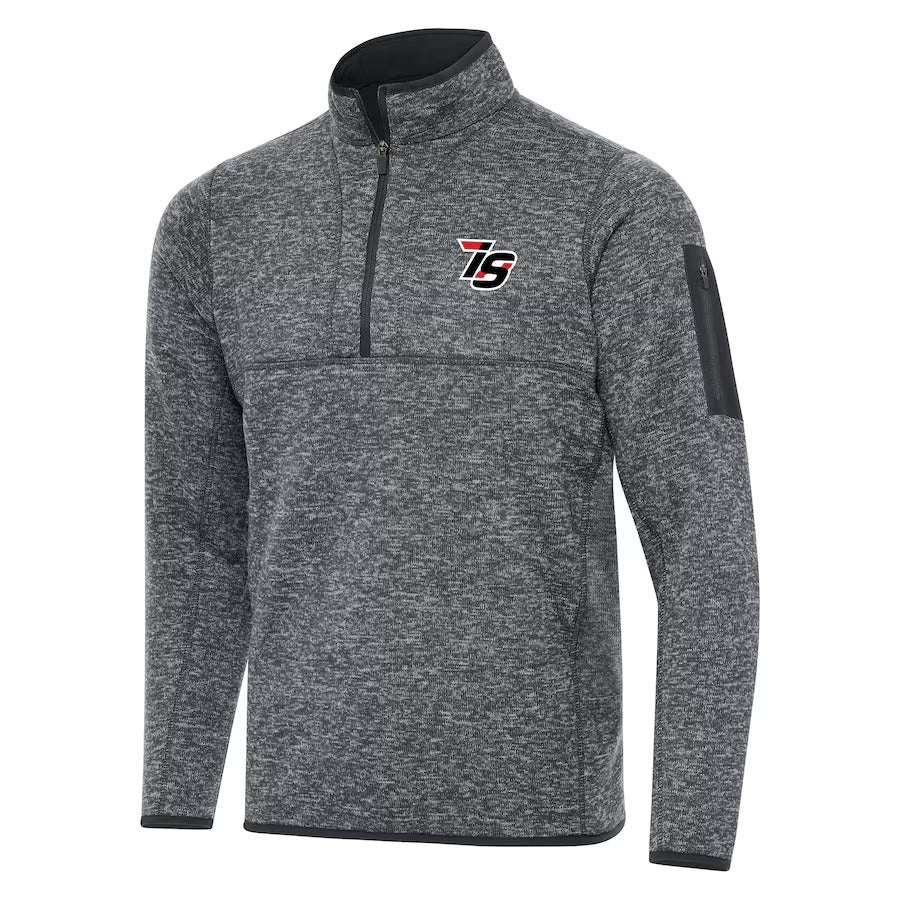 Men's Iowa Speedway Antigua Heather Gray Fortune 1/2-Zip Pullover Jacket