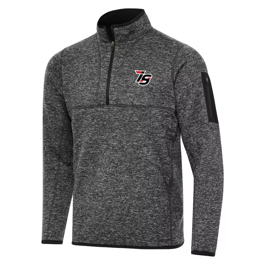 Men's Iowa Speedway Antigua Heather Black Fortune 1/2-Zip Pullover Jacket