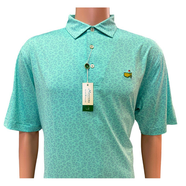 2025 Peter Millar x Masters Tech Polo – Light Green Concessions Print Golf Shirt