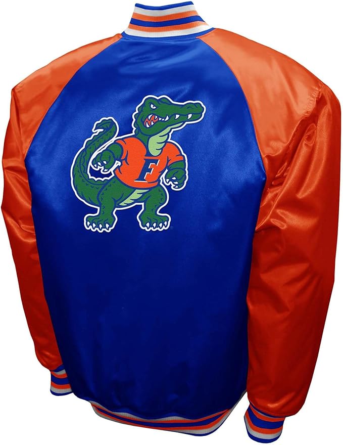 Florida Gators Royal Satin Varsity Fan Jacket – Men’s Full-Snap “The Game” Style