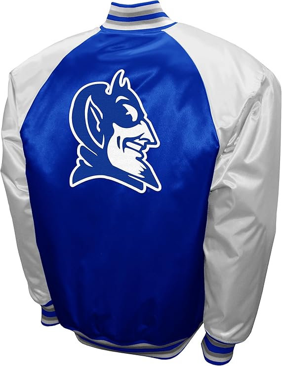 Duke Blue Devils Royal Satin Varsity Fan Jacket – Men’s Graduate Full-Snap Style