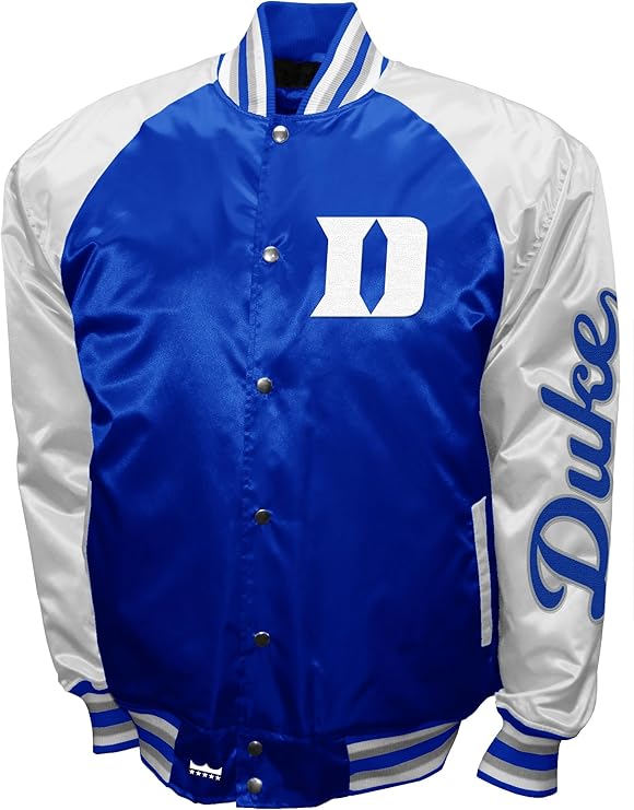 Duke Blue Devils Royal Satin Varsity Fan Jacket – Men’s Graduate Full-Snap Style