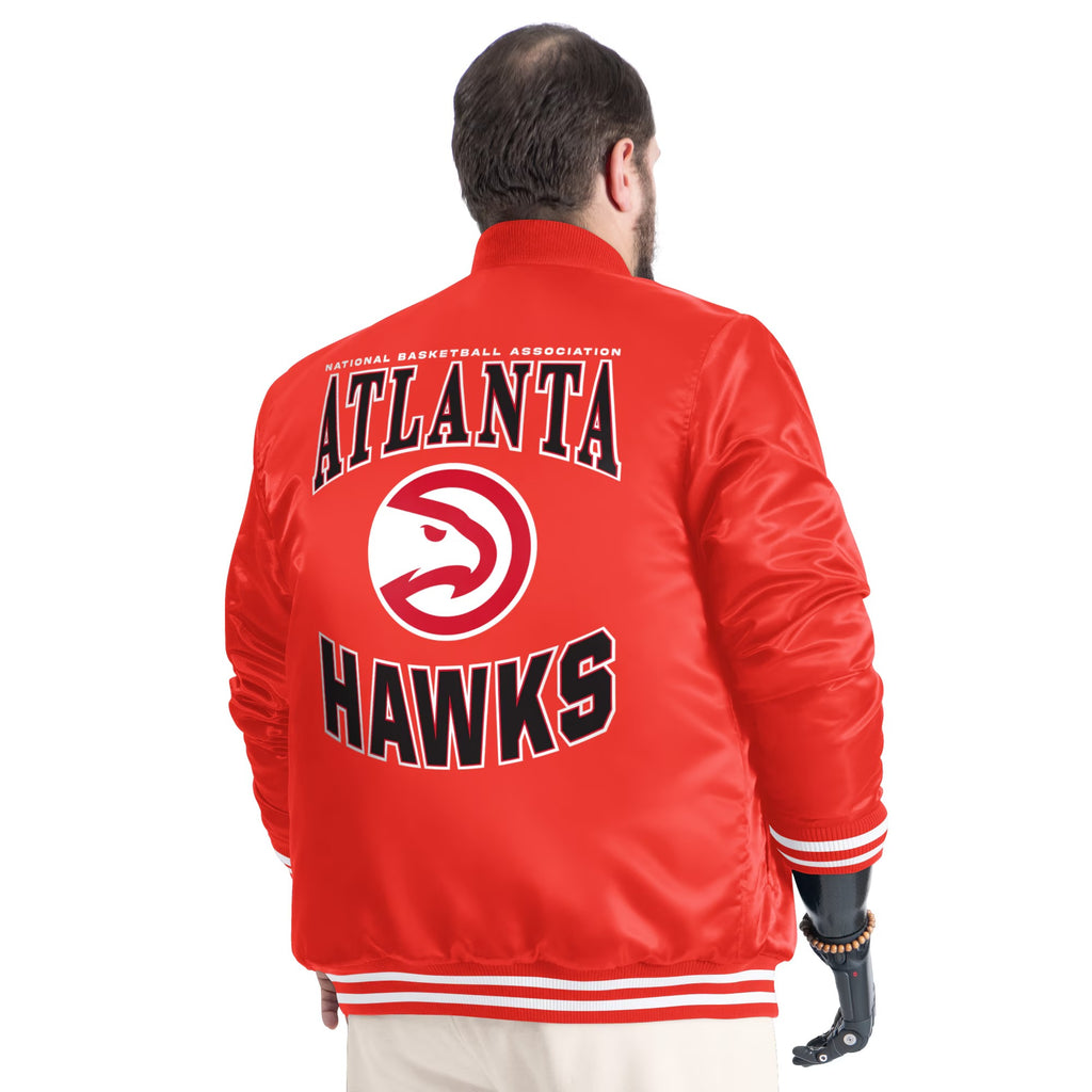 Atlanta Hawks Men’s G-III Sports by Carl Banks Red Bold Logo Satin Varsity Jacket