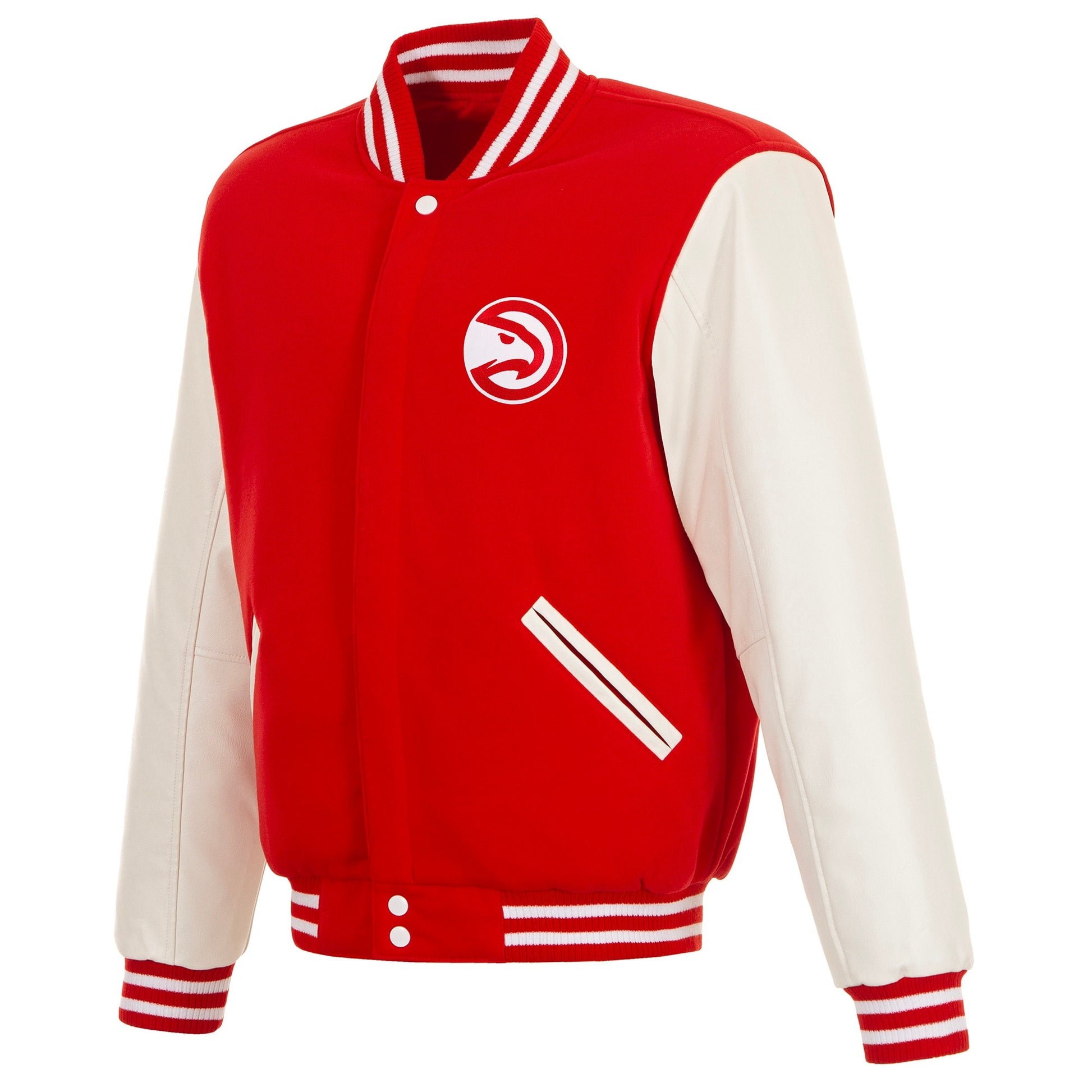 Atlanta Hawks Men’s JH Design Red Reversible Full-Snap Varsity Jacket