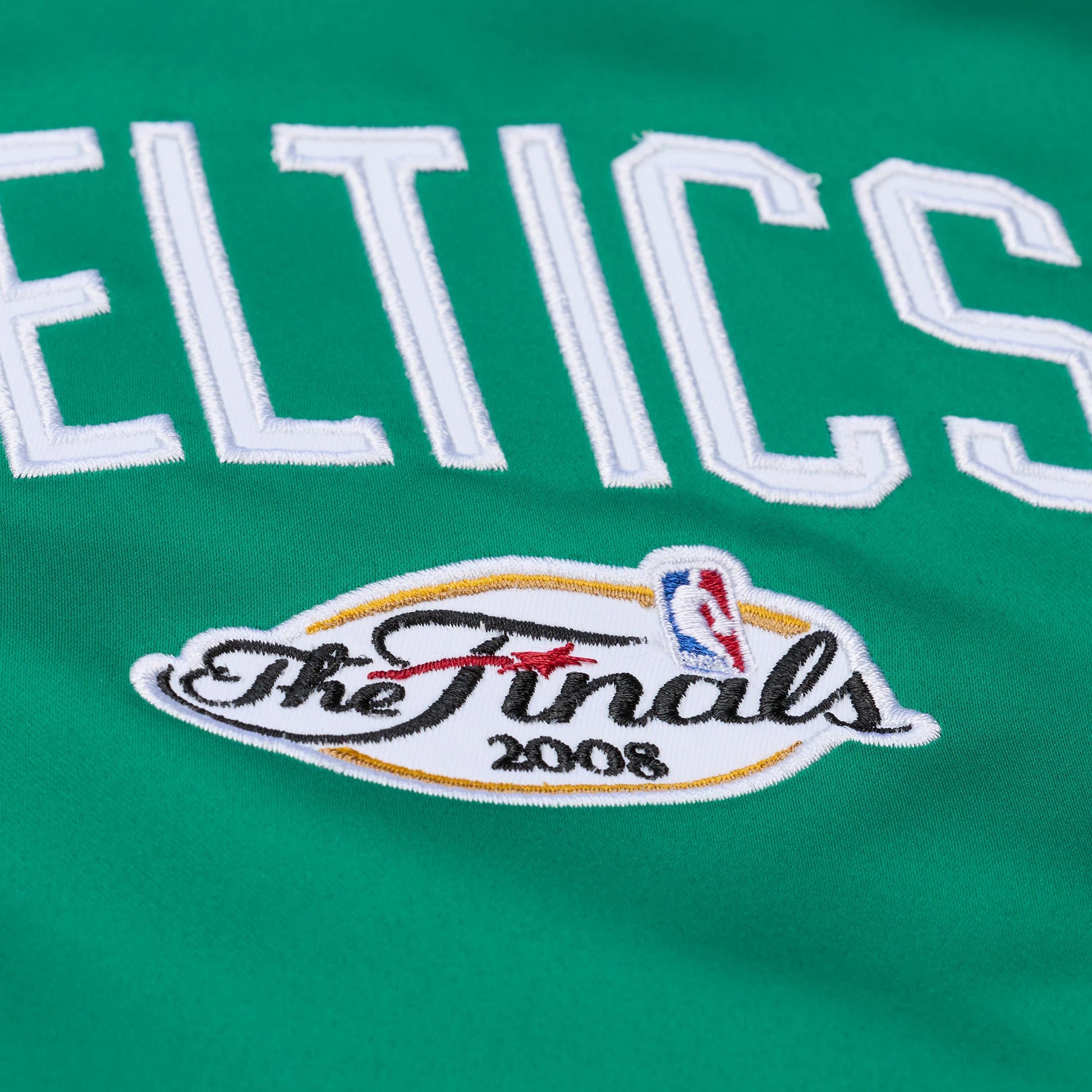 Men’s Boston Celtics Mitchell & Ness Throw It Back Satin Jacket – Green Heavyweight Full-Zip NBA Jacket