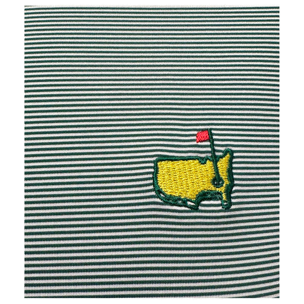 2025 Masters Peter Millar Performance Golf Polo – Evergreen & White Micro Stripe