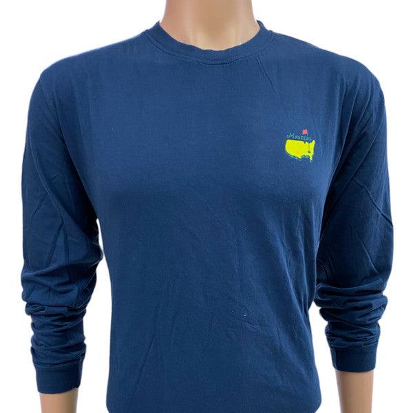 Masters Navy Blue Long Sleeve Outline Logo Stacked Long Sleeve T-Shirt