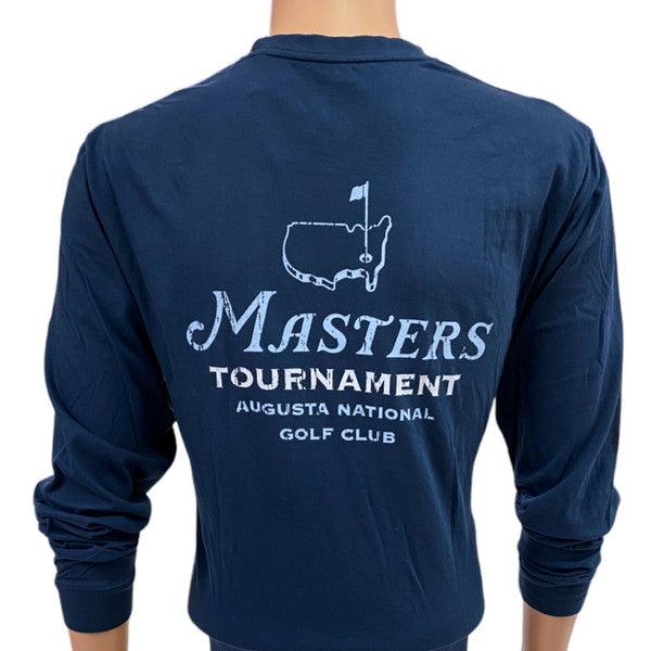 Masters Navy Blue Long Sleeve Outline Logo Stacked Long Sleeve T-Shirt