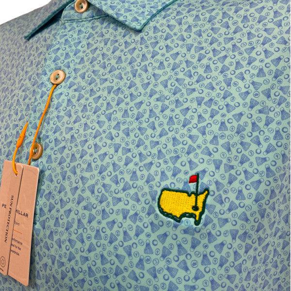 Masters Peter Millar Performance Tech Summer Comfort Cabana Blue Birdie Time Polo