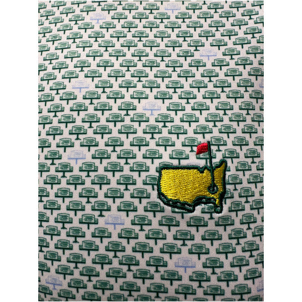 Masters by Peter Millar Performance Tech Polo – White Leaderboard Pattern (2025)