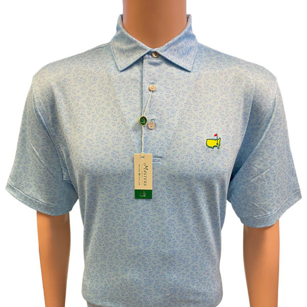 2025 Peter Millar x Masters Tech Polo – Light Blue Concessions Print Performance Shirt