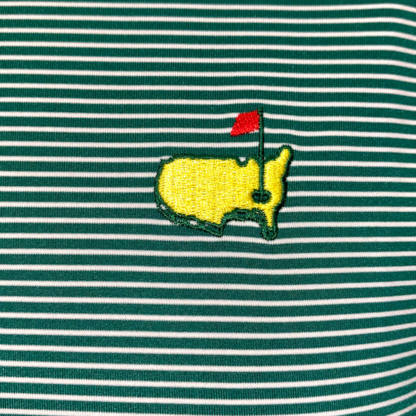 Masters Tech Evergreen & White Tight Stripe Performance Polo