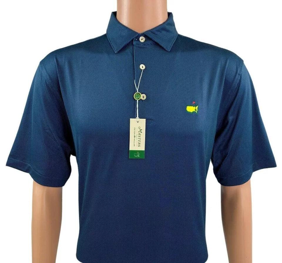 2025 Masters Peter Millar Blue Patterned Performance Tech Polo