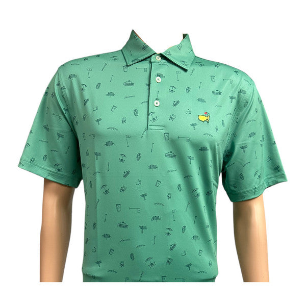 2025 Masters Tech Performance Polo – Augusta National Icons Pattern (Green)