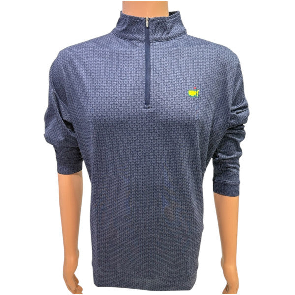Masters Peter Millar Navy 1/4 Zip Performance Tech Pullover with Clubhouse Icons – 2025 Edition