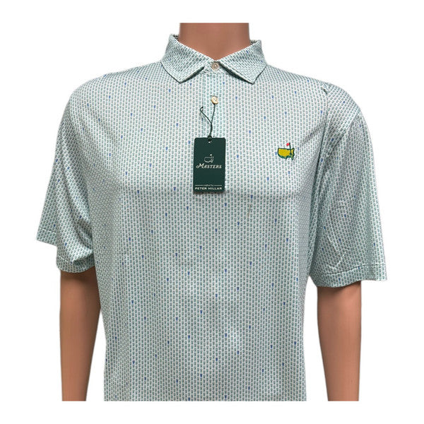 2025 Masters Peter Millar Golf Polo – White with Plastic Cup Pattern