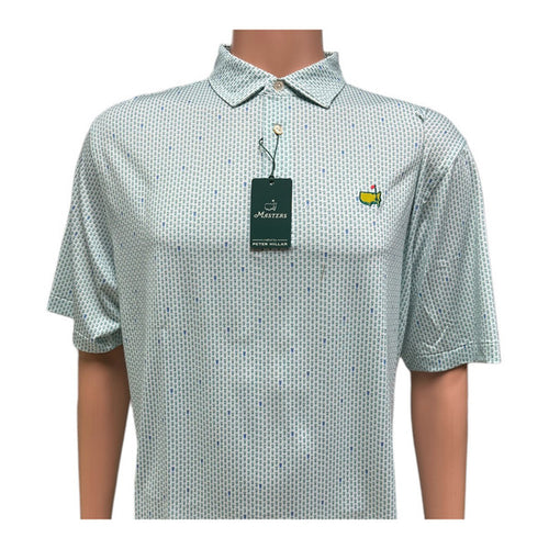 2025 Masters Peter Millar Golf Polo – White with Plastic Cup Pattern