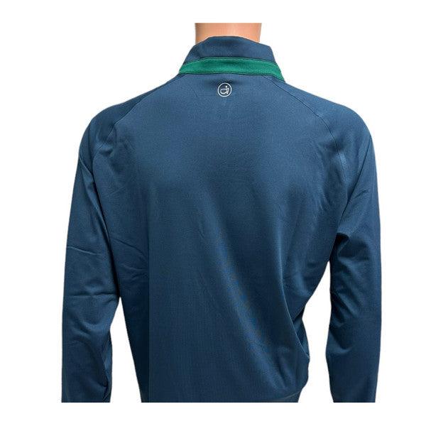 Masters Peter Millar Navy with Pocket and Green Accents 1/4 Zip Pullover