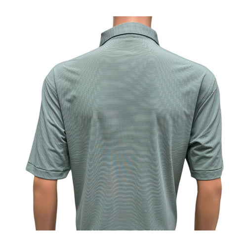 2025 Masters Peter Millar Performance Golf Polo – Evergreen & White Micro Stripe