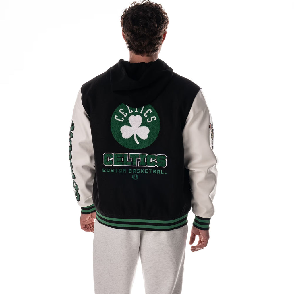 Unisex NBA Boston Celtics Wild Collective Wool Varsity Jacket Black