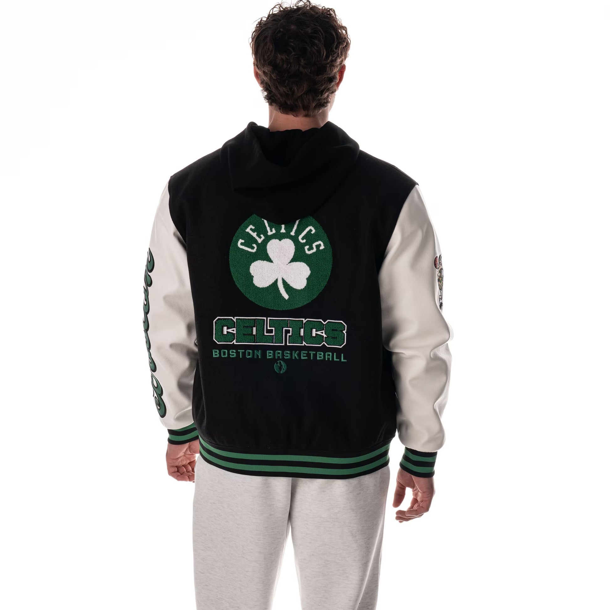 Unisex NBA Boston Celtics Wild Collective Wool Varsity Jacket Black