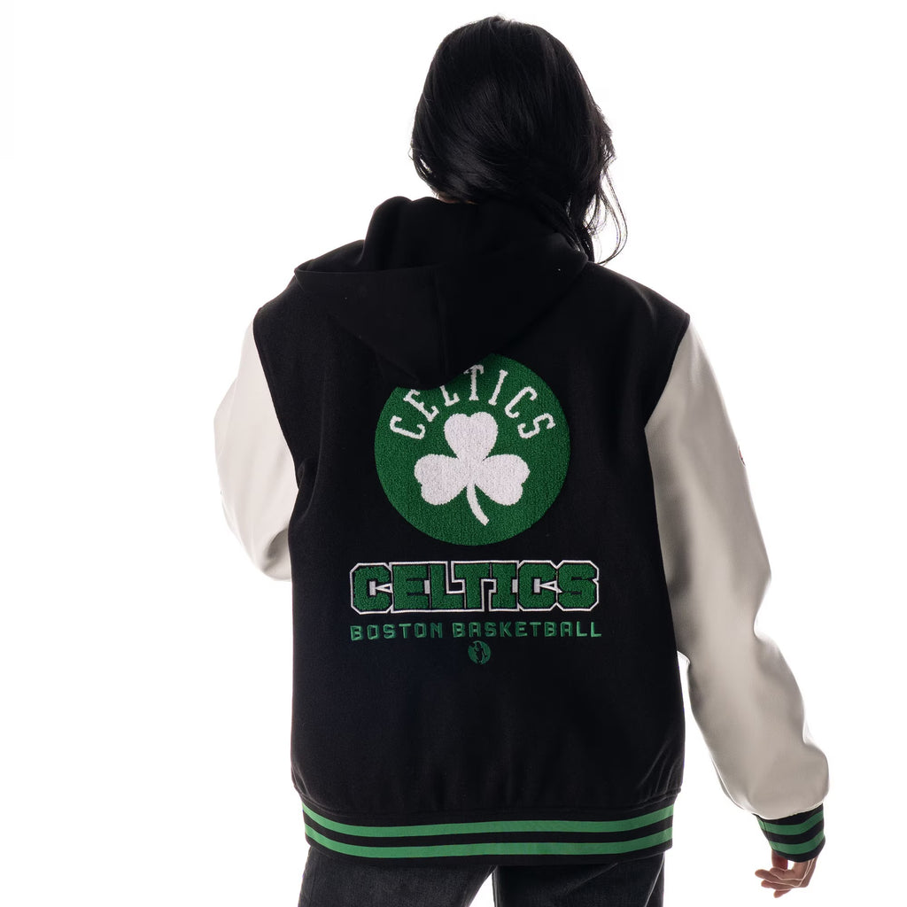 Unisex NBA Boston Celtics Wild Collective Wool Varsity Jacket Black