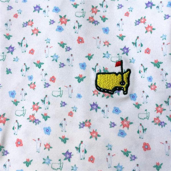 Masters Peter Millar Performance Tech White Caddies & Azaleas Pattern Polo