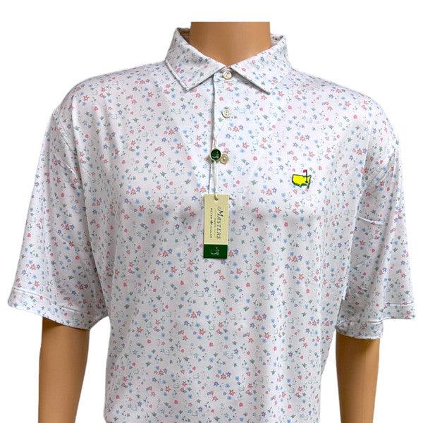 Masters Peter Millar Performance Tech White Caddies & Azaleas Pattern Polo