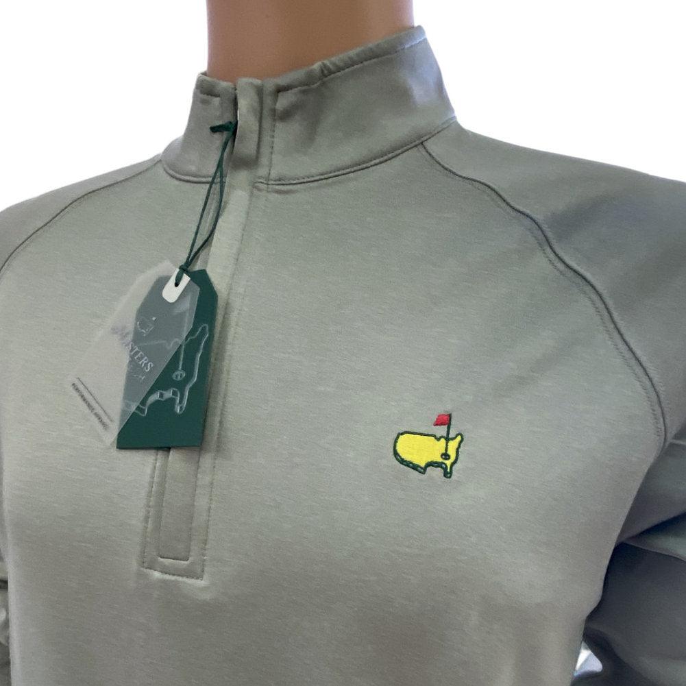 Masters Light Grey Performance Tech 1/4 Zip with Hidden Zipper and Navy Placket