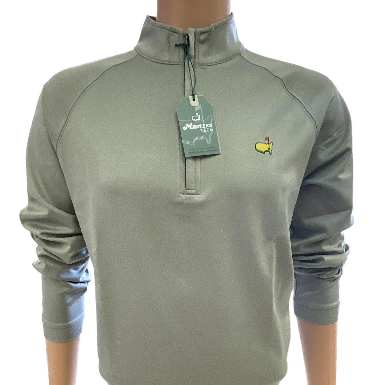 Masters Light Grey Performance Tech 1/4 Zip with Hidden Zipper and Navy Placket