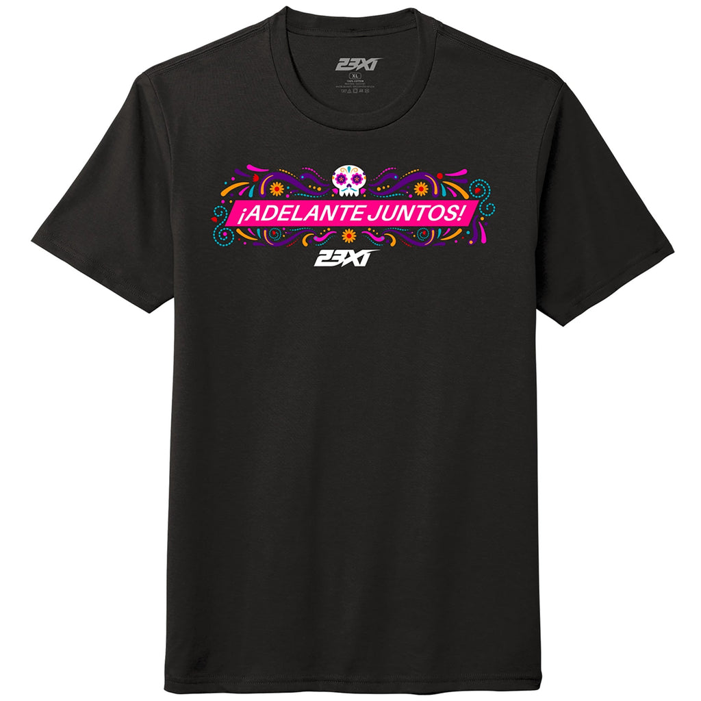 Men's 23XI Racing 23XI Racing Black Adelante Juntos Mexico City Race Tri-Blend T-Shirt