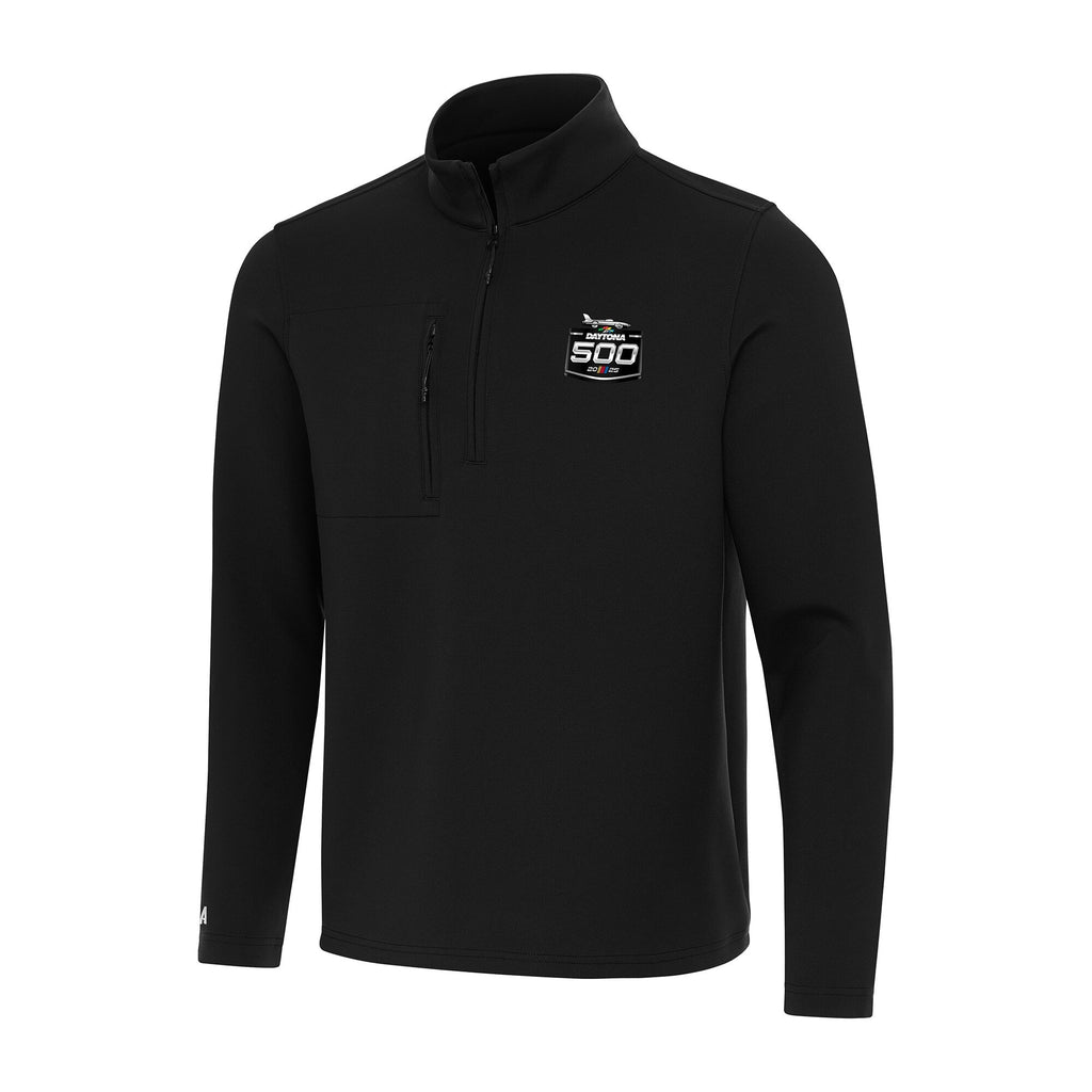 Men's 2025 Daytona 500 Antigua Black Insider Quarter-Zip Jacket