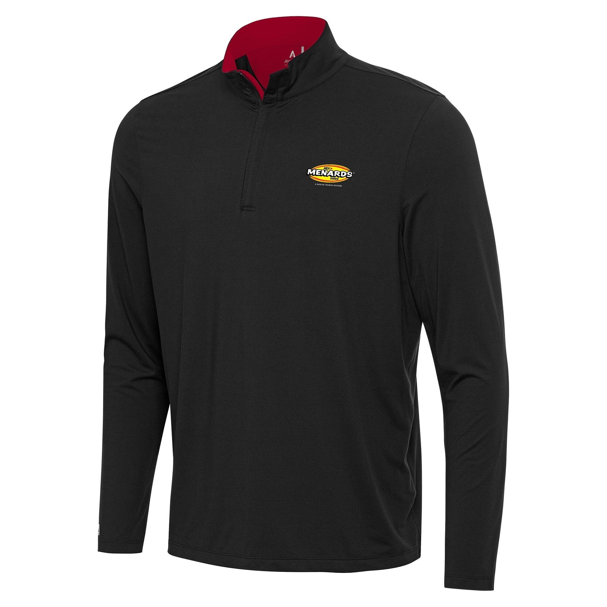 Men's ARCA Menards Series Antigua Black Content Quarter-Zip Pullover