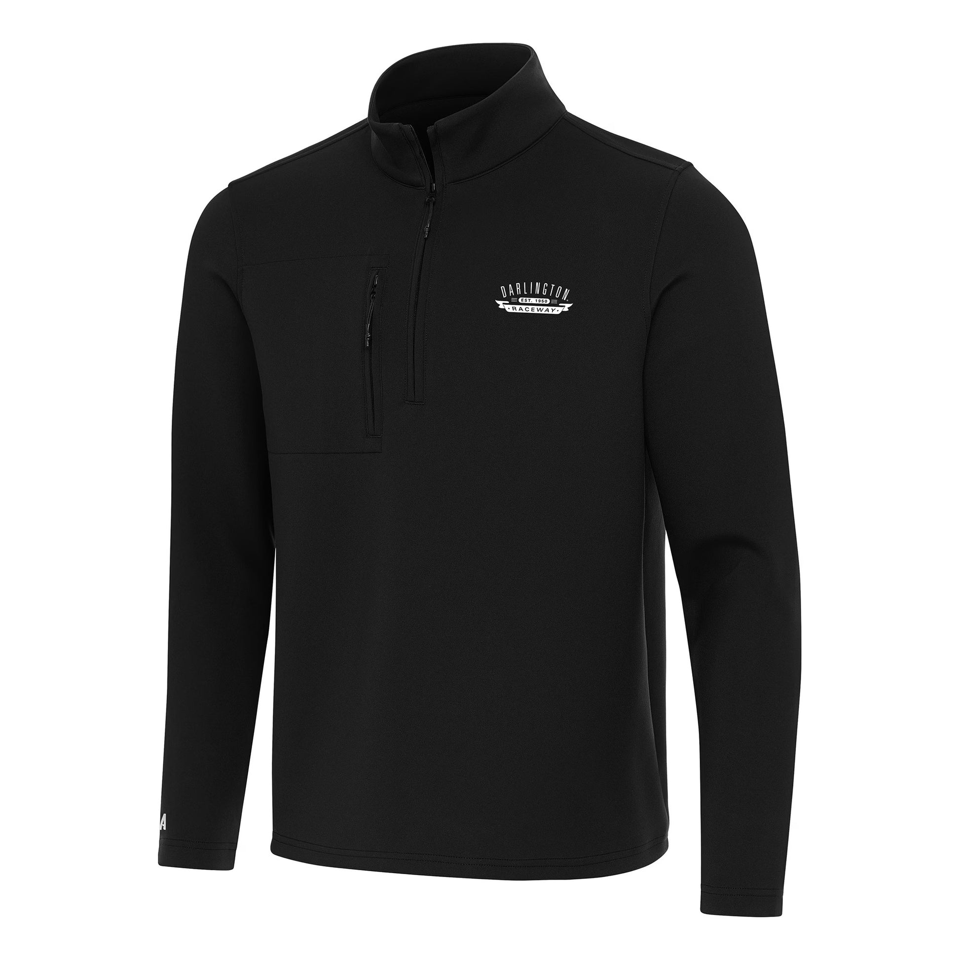 Men's Darlington Raceway Antigua Black Insider Quarter-Zip Pullover Top