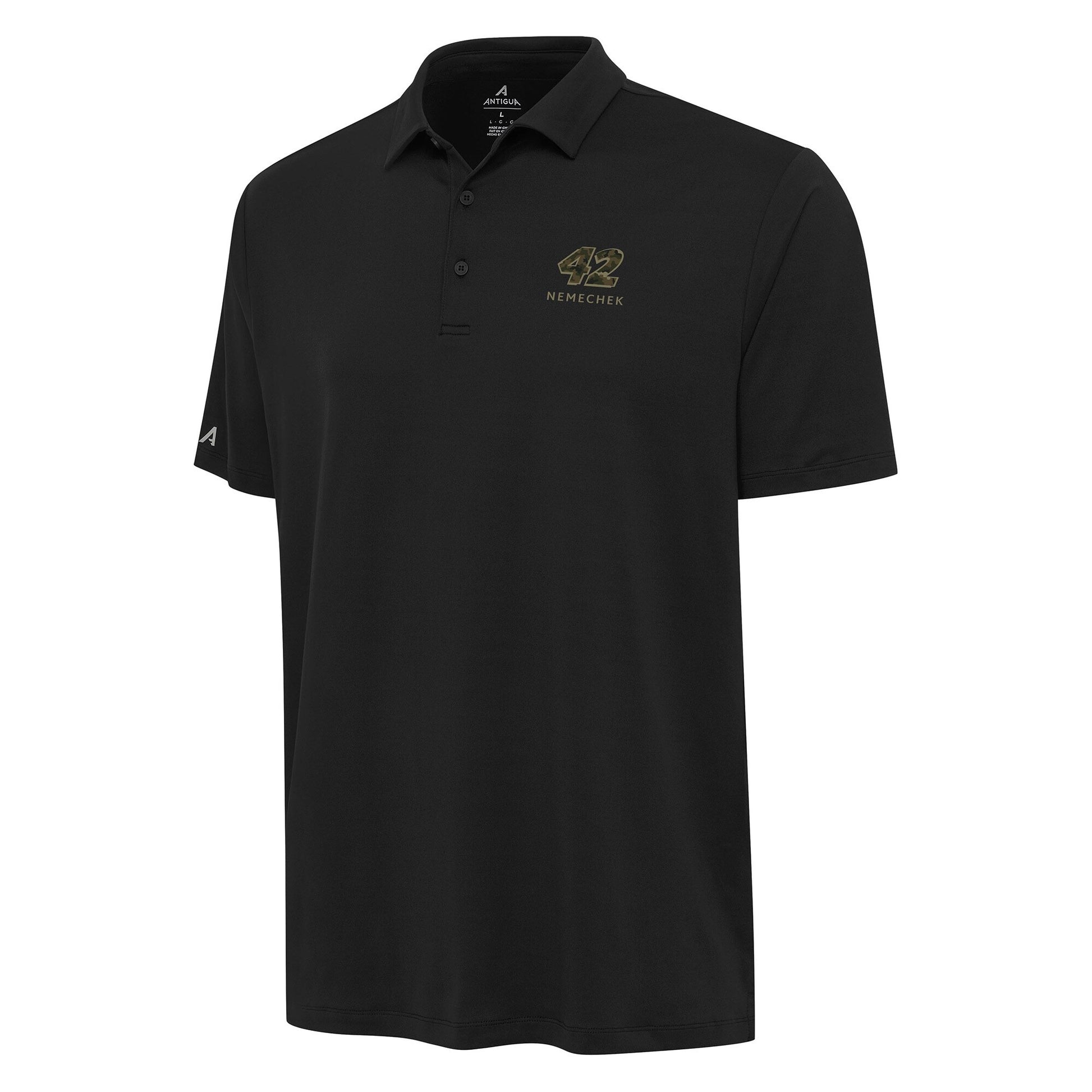 Men's John Hunter Nemechek Antigua Black Reprocess Polo