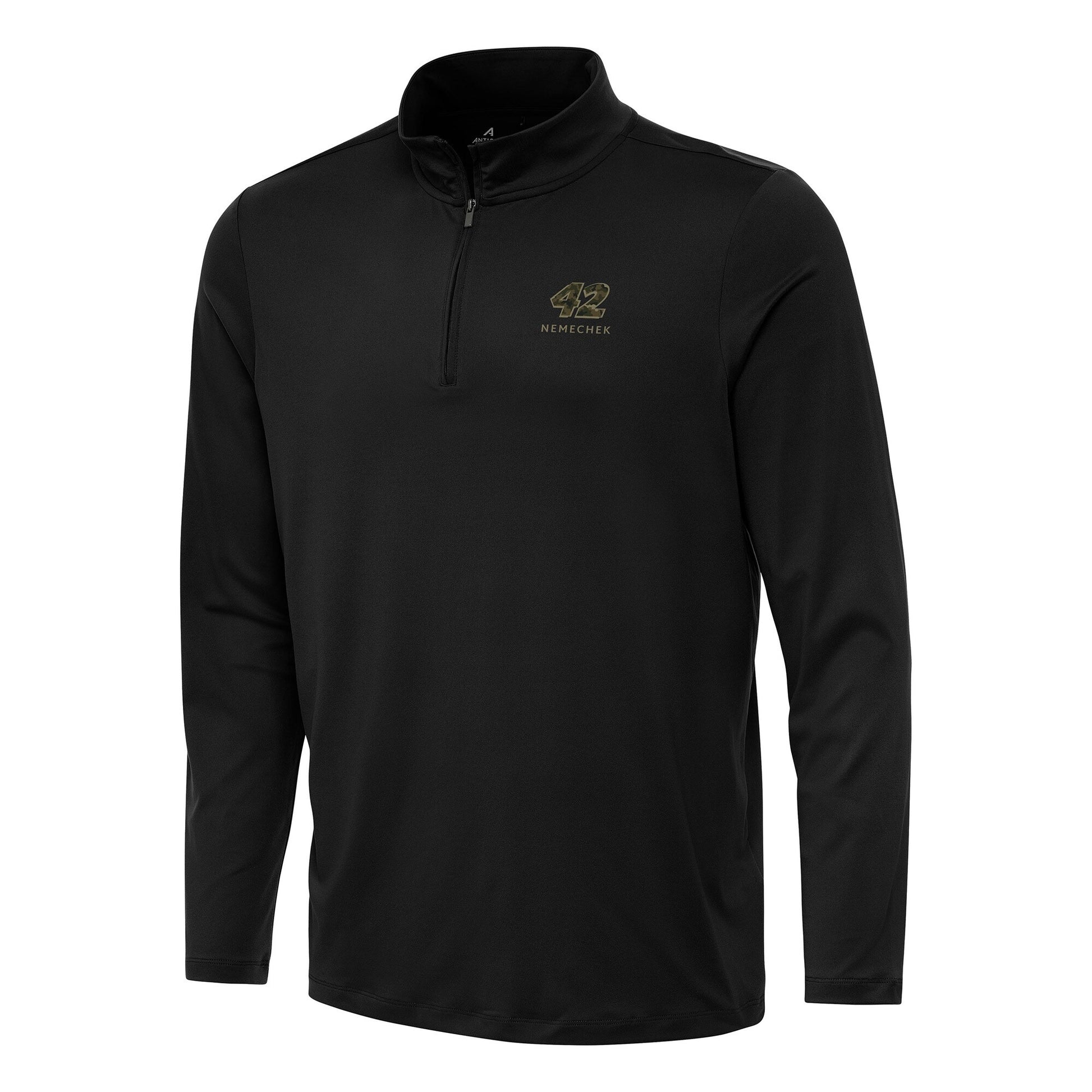 Men's John Hunter Nemechek Antigua Black Reprocess Quarter-Zip Top
