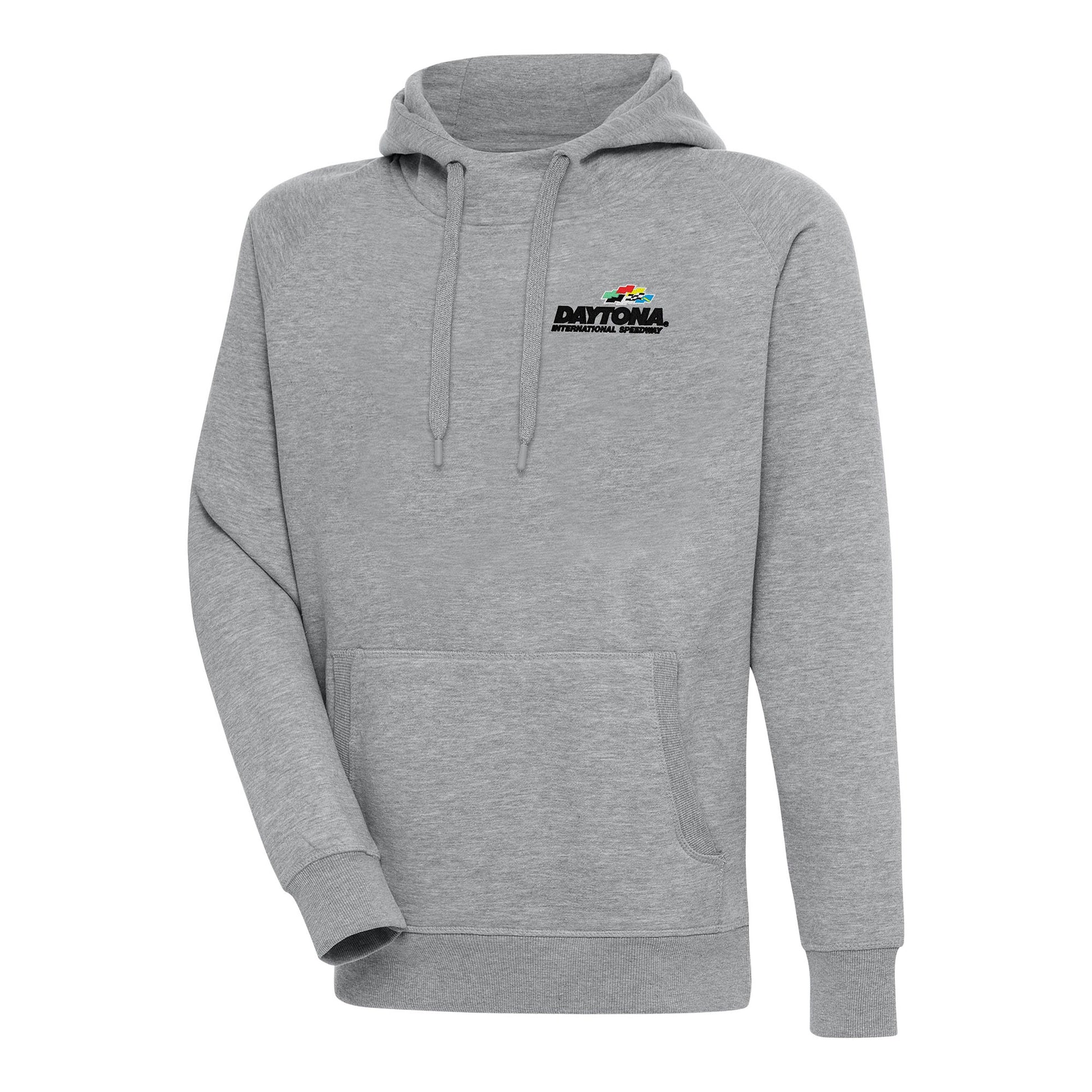 Men's Daytona International Speedway Antigua Heather Gray Victory Pullover Hoodie