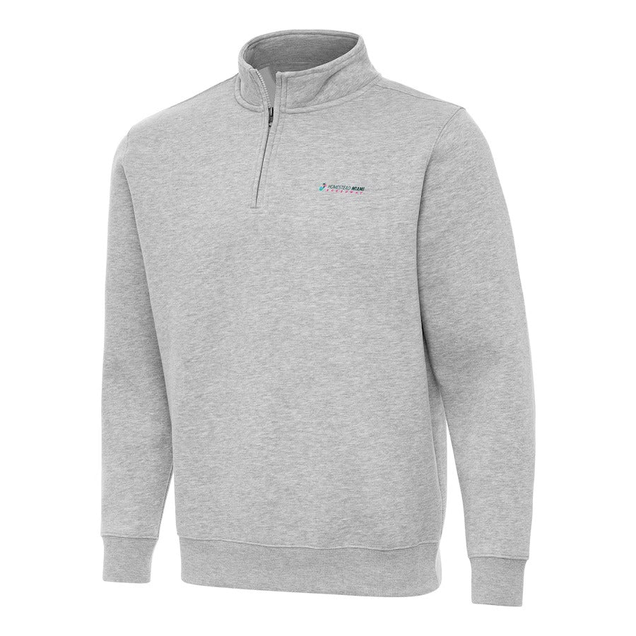 Men's Homestead-Miami Speedway Antigua Black Victory Quarter-Zip Pullover Top