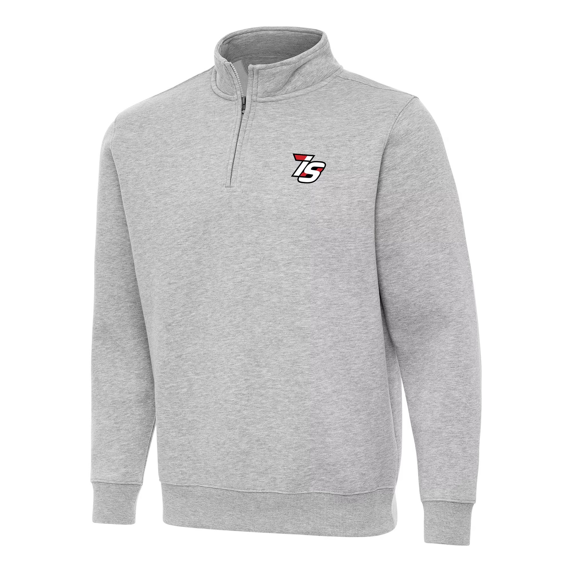 Men's Iowa Speedway Antigua Heather Gray Victory Quarter-Zip Pullover Top