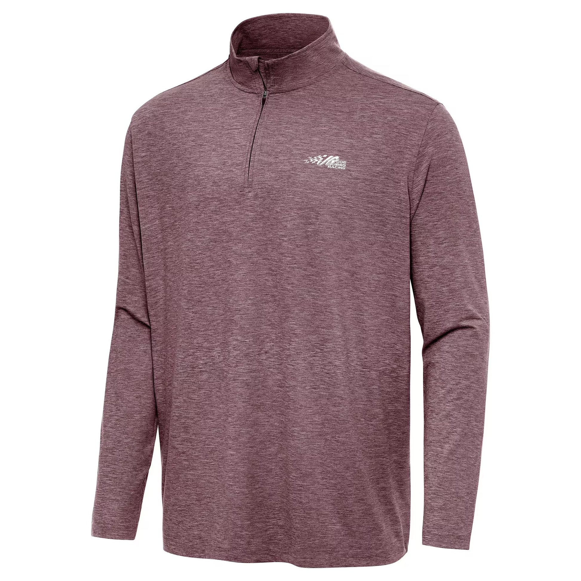Men's Joe Gibbs Racing Antigua Heather Maroon Hunk Quarter-Zip Pullover Top