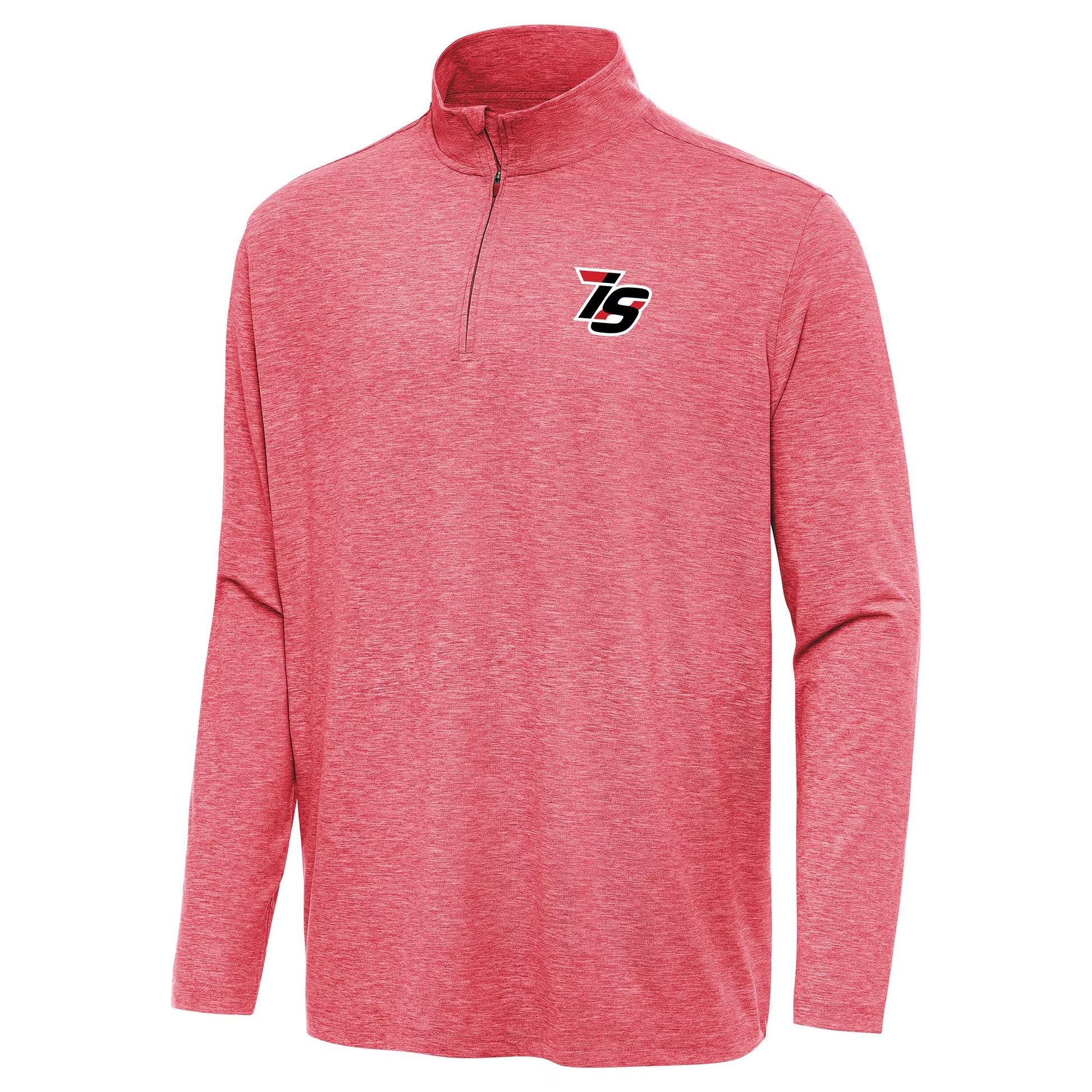 Men's Iowa Speedway Antigua Heather Red Hunk Quarter-Zip Pullover Top