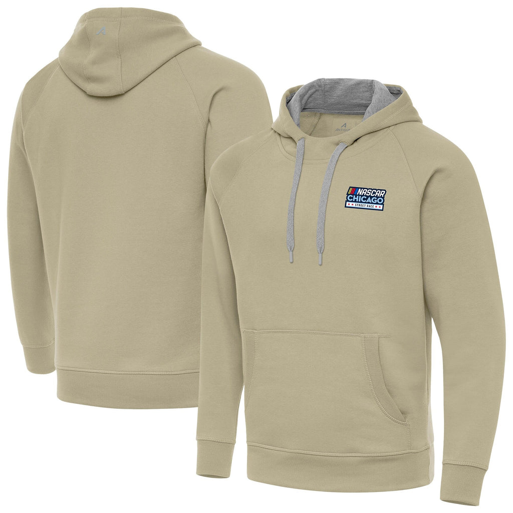Men's Athletoutfit Chicago Street Race Antigua Khaki Victory Pullover Hoodie