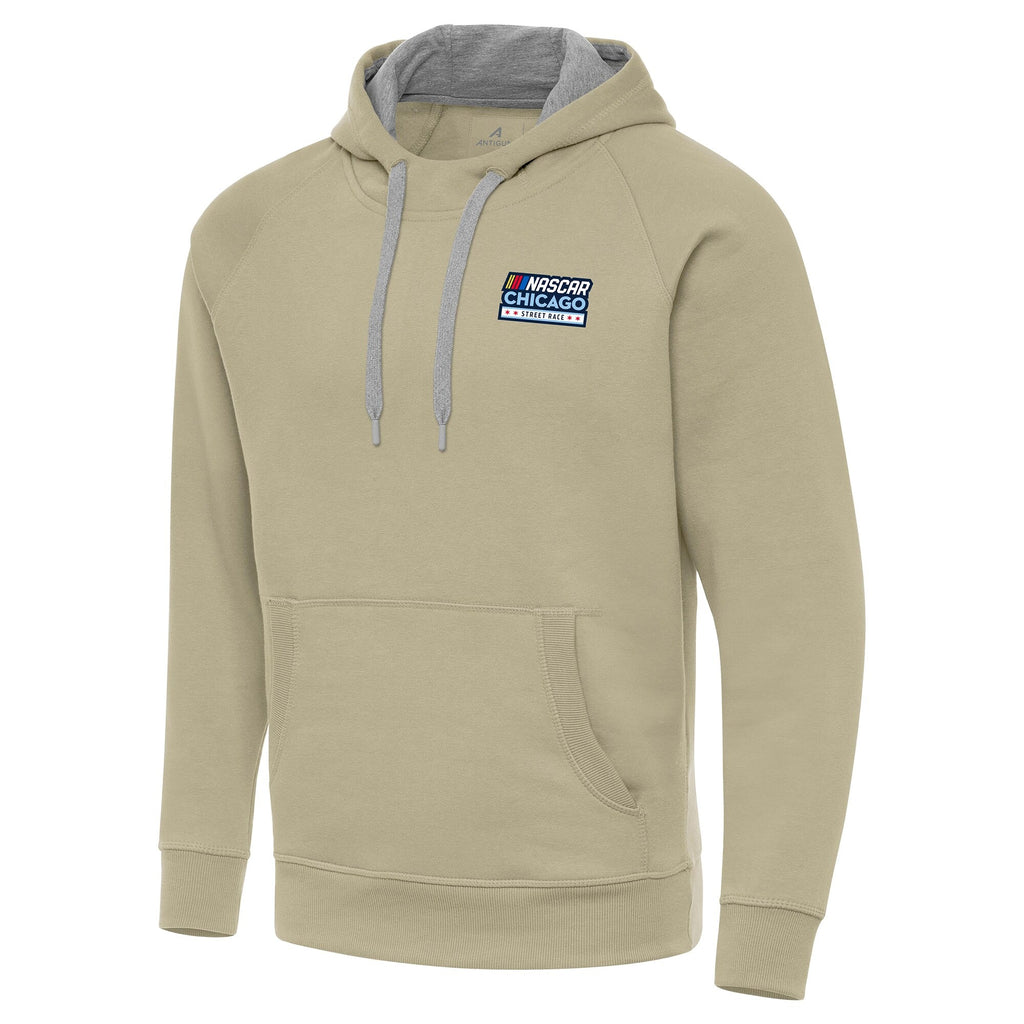 Men's Athletoutfit Chicago Street Race Antigua Khaki Victory Pullover Hoodie
