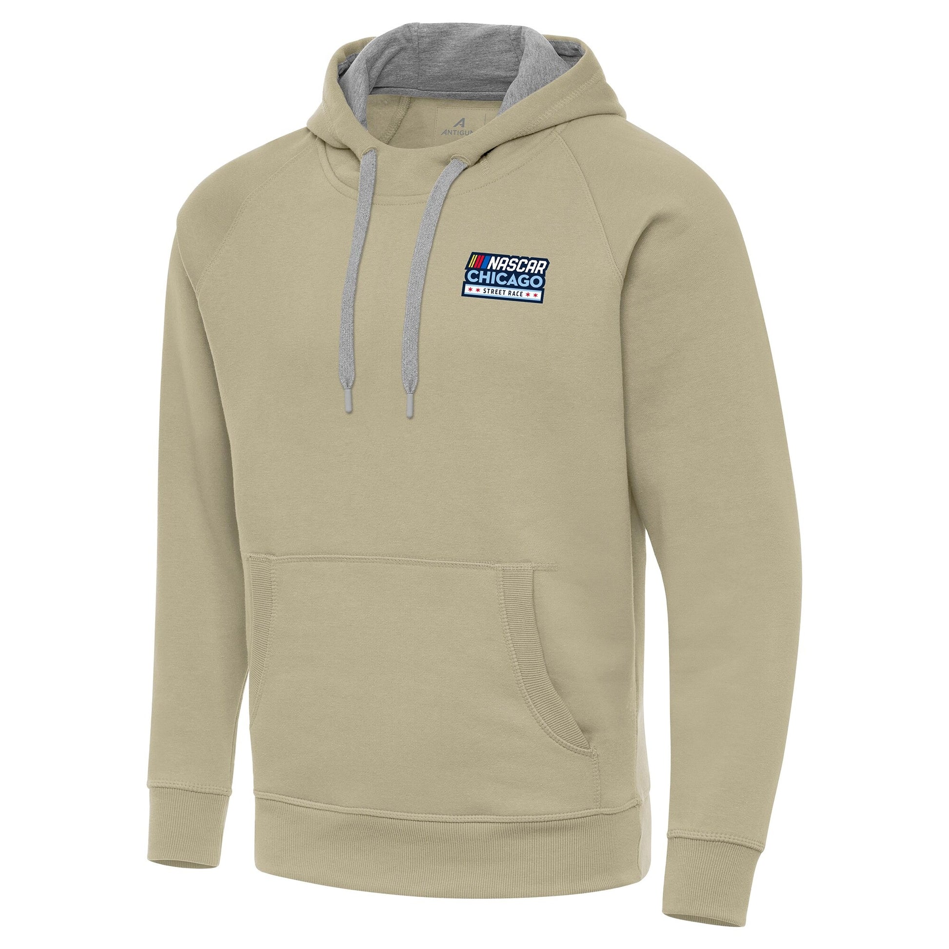 Men's Athletoutfit Chicago Street Race Antigua Khaki Victory Pullover Hoodie