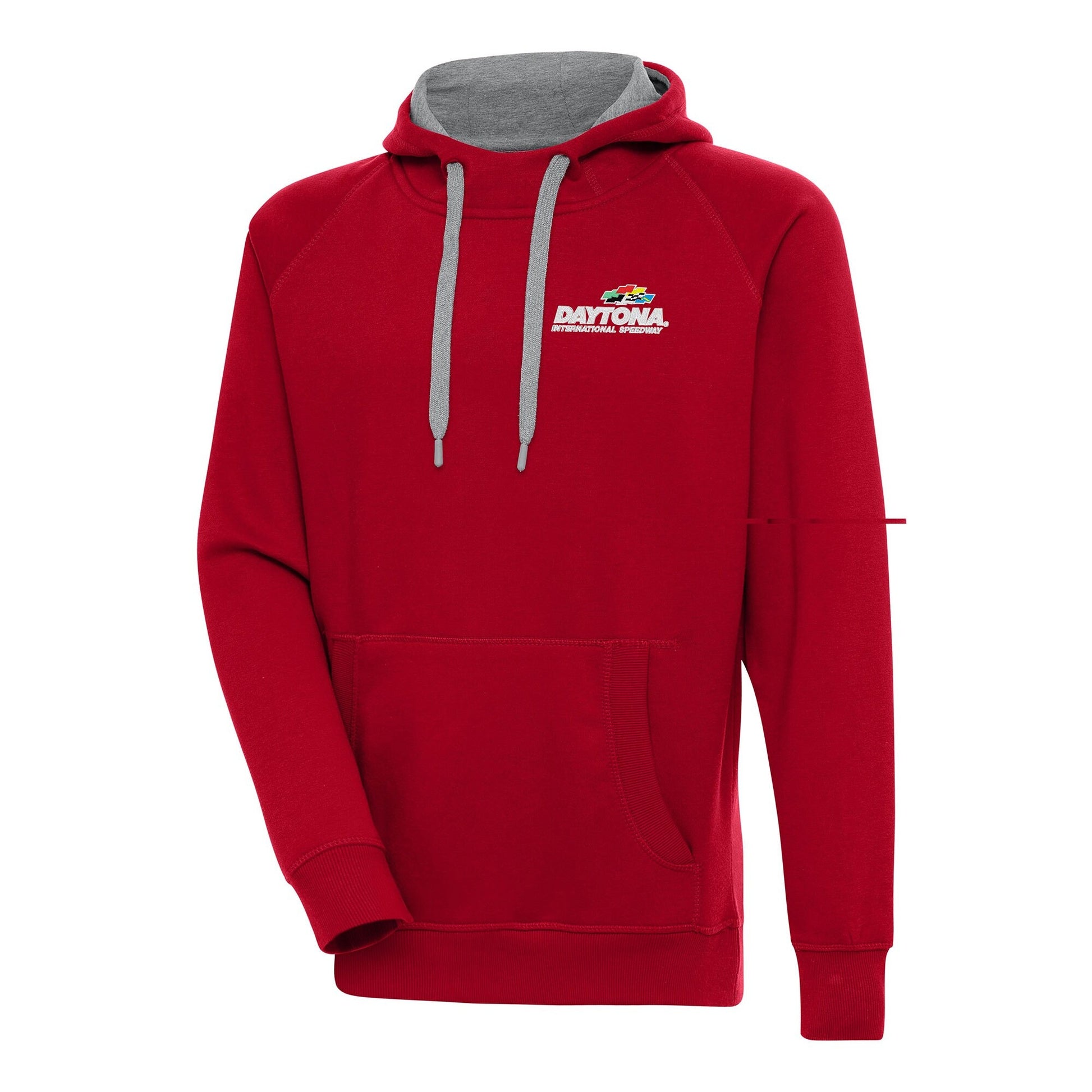 Men's Daytona International Speedway Antigua Red Victory Pullover Hoodie