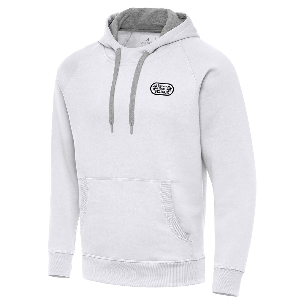 Men's Bowman Gray Stadium Antigua White Victory Pullover Hoodie