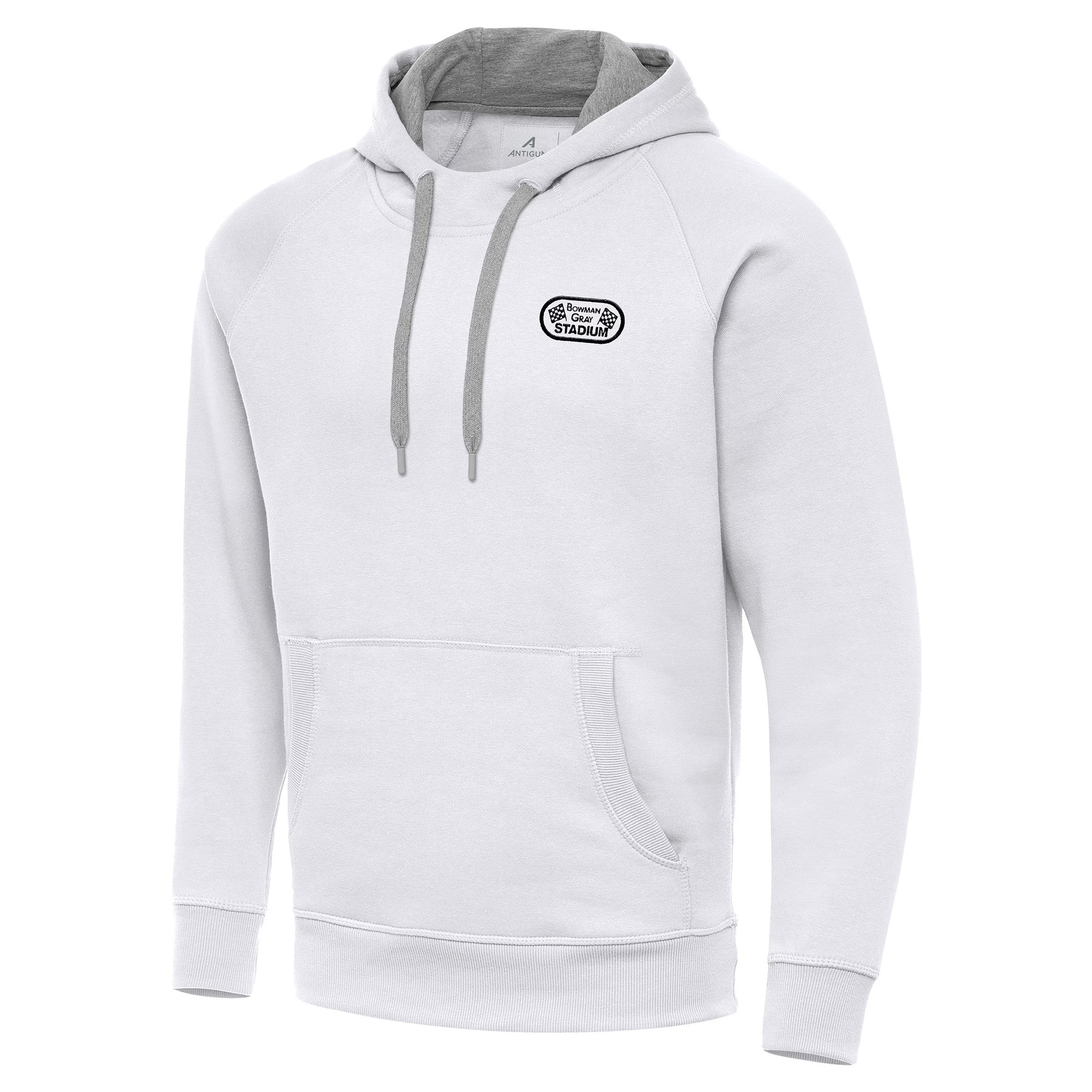 Men's Bowman Gray Stadium Antigua White Victory Pullover Hoodie