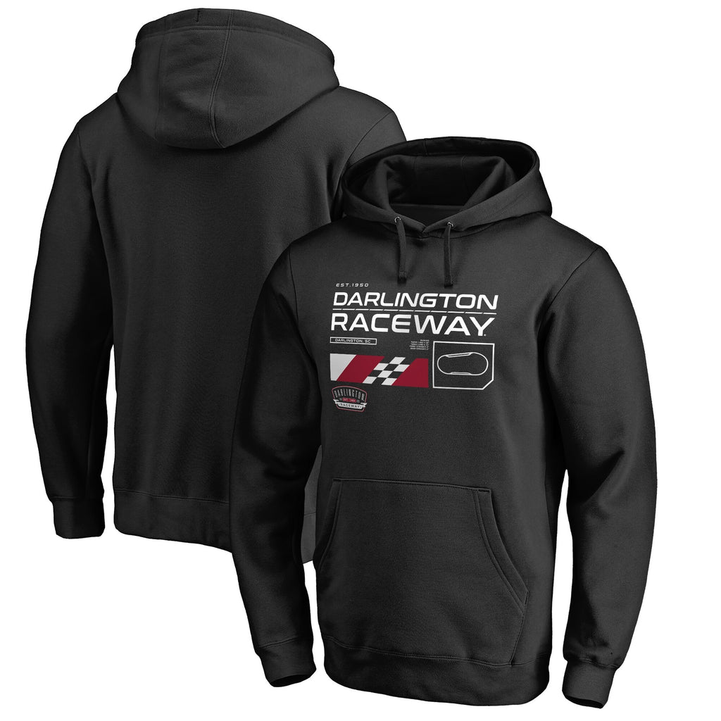 Men's Darlington Raceway Black ISC Track Pullover Hoodie
