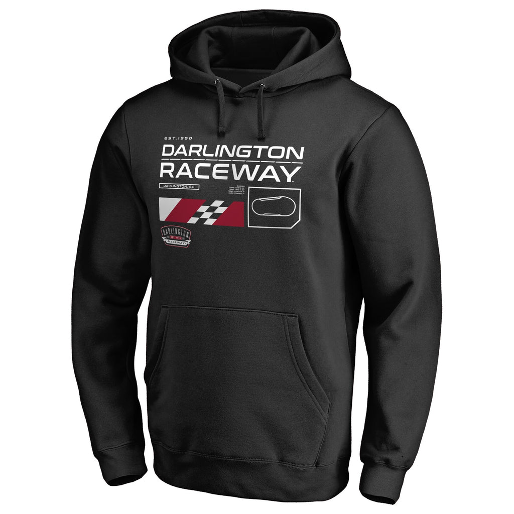 Men's Darlington Raceway Black ISC Track Pullover Hoodie
